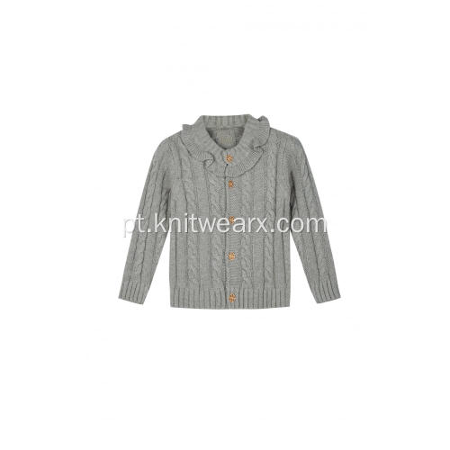 Cardigan de malha com babados para meninas